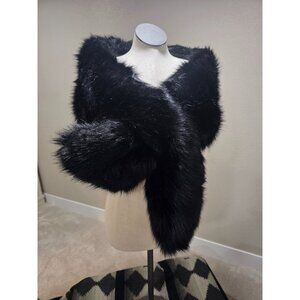 Large Black Faux Fur Scarf Wrap By The Options